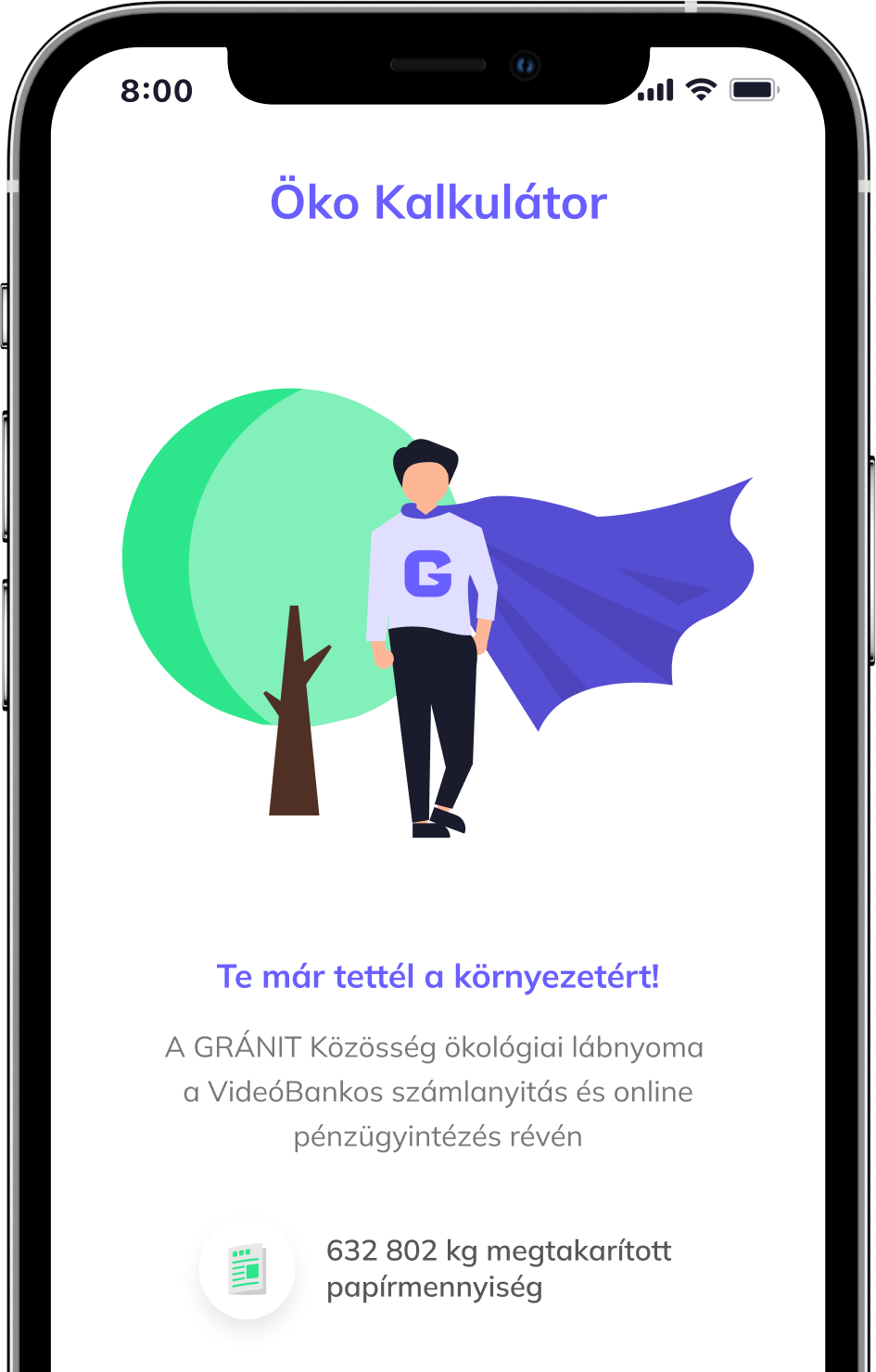 Öko kalkulátor a Gránit eBank appban